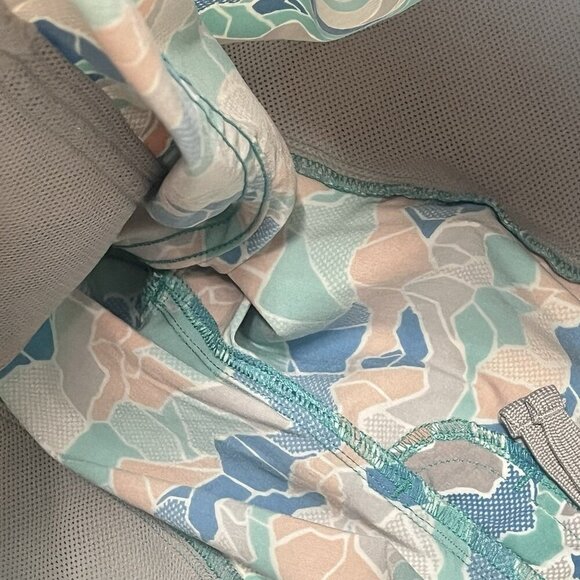 The North Face 7" Swim Trunks Print Blue Green Mens Sz Medium - Picture 4 of 7